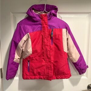 Champion Red and Purple Puffer Jacket with Hood
